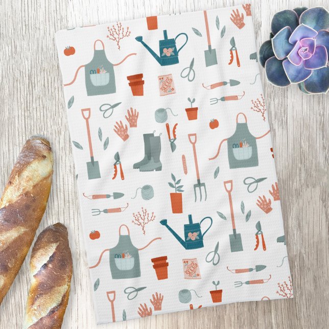 Spaß Gartenarbeit Geschirrtuch (Gardening themed fun kitchen tea towel)
