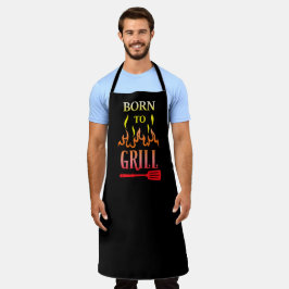 Spaß Geboren zu Grill Black Grill GRILLEN Flame Schürze