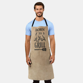 Spaß Geboren zu Grill Tan Black Grill GRILLEN Flam Schürze