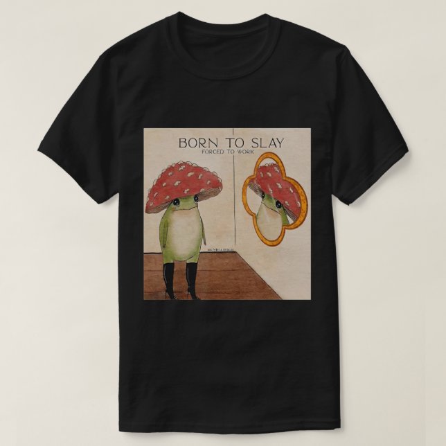 Spaß Geboren zu töten gezwungen zu arbeiten Funny  T-Shirt (Design vorne)