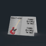 Spaß, Geburtstag Gruß für Bruder, rote Gitarre. Karte<br><div class="desc">Eine rote Gitarre auf Grau bereit,  jedem Rocker einen glücklichen Geburtstag zu wünschen. Meine freundlichen Grüße.</div>