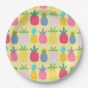 Spaß gemusterte Ananas Pappteller