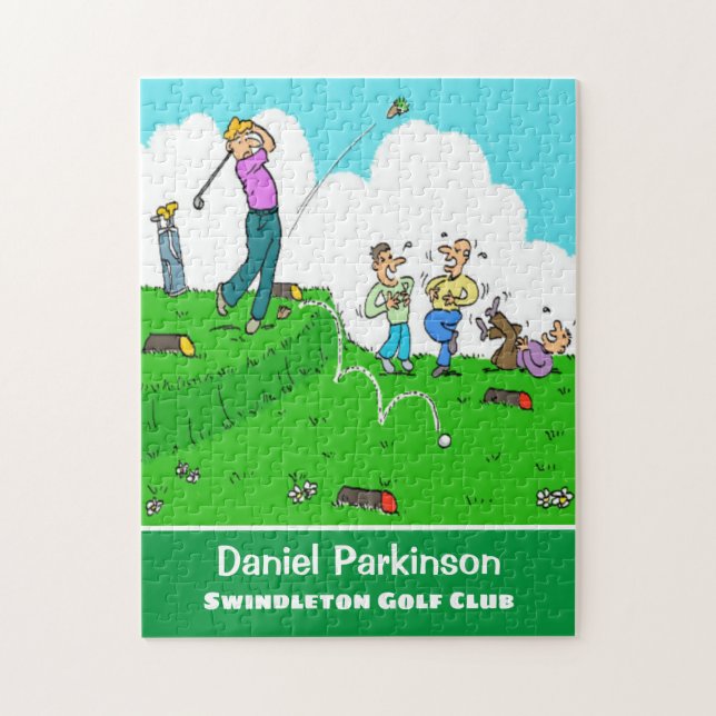 Spaß Geschenk für Golfer. Der Golfspieler hat ein  Puzzle (Vertikal)