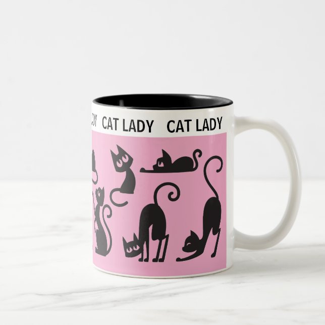 Spaß Geschenk! Perfect Cat Lady Zweifarbige Tasse (Rechts)