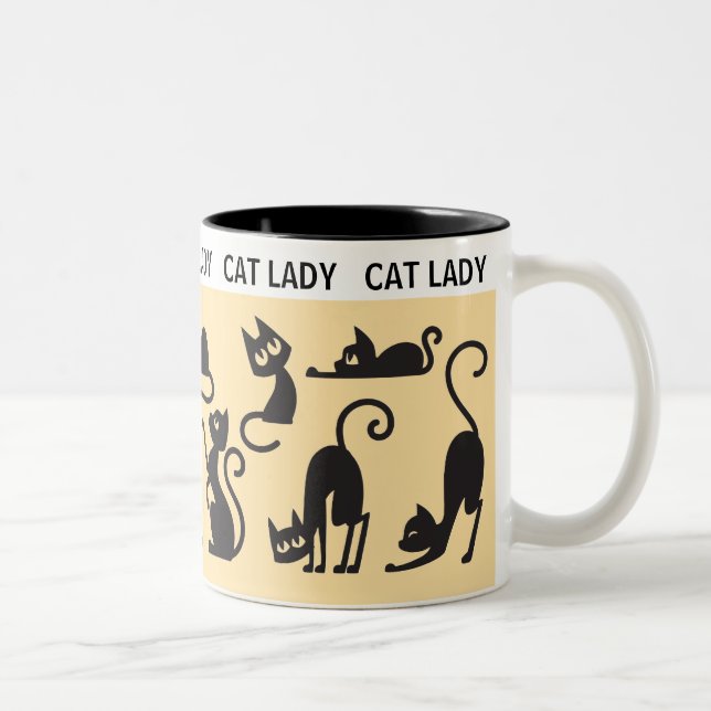 Spaß Geschenk! Perfect Cat Lady Zweifarbige Tasse (Rechts)