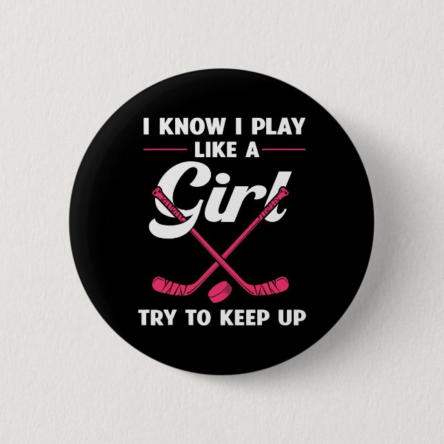 Spaß Girls Hockey Designs für Frauenfeld Hockey No Button (Vorderseite)