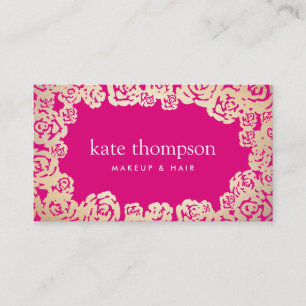 Spaß Girly Gold Rose Hot Pink Blues Schönheit Visitenkarte