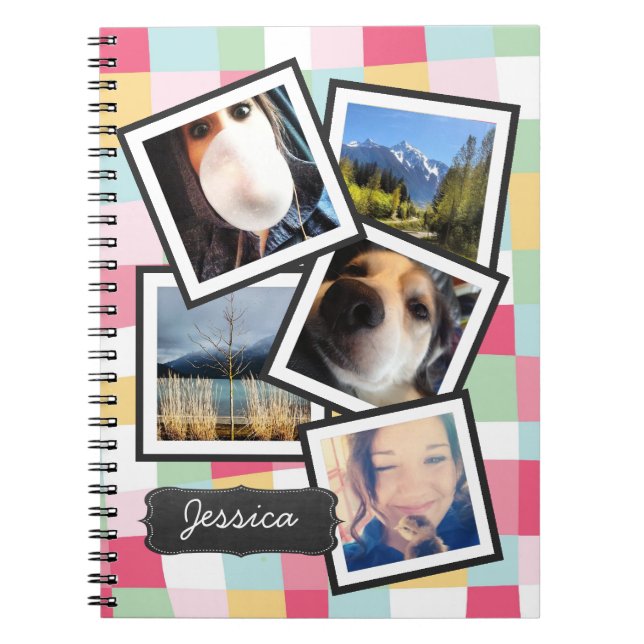 Spaß Girly Instagram Foto-Collage Notizblock (Vorderseite)