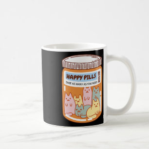 Spaß glückliche Pillen KatzenNiedliche psychische Kaffeetasse