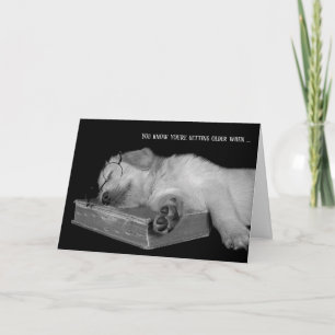 Spaß-Golden Retriever Welpe auf Buch Karte