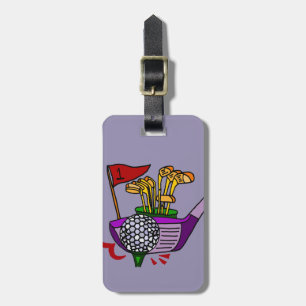 Spaß-Golfball und Vereine, die Kunst Golf spielen Gepäckanhänger