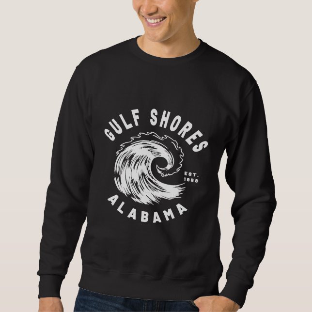 Spaß Golfküste AL Ocean Wave Surf Neue Kunst Sweatshirt (Vorderseite)