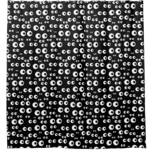 Spaß-Googly Cartoon-Augen in Schwarzweiss Duschvorhang