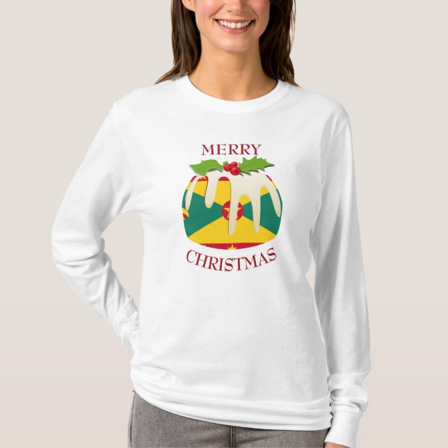 Spaß | GRENADA | Weihnachts-Pudding-T - Shirt (Vorderseite)