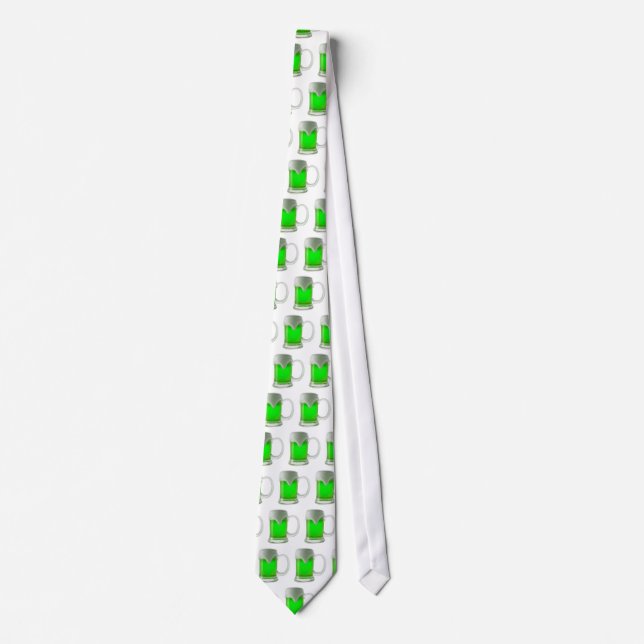 Spaß-grünen Bier-Neonst Patrick Tag Krawatte (Vorderseite)
