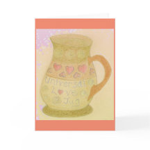 Spaß Grußkarte Liebe Jug & World Runde/Flat Joke
