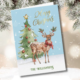 Spaß Gut gekleideter Wasserfarbenregenbaum Karte