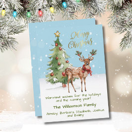 Spaß Gut gekleideter Weihnachtsbaum für Rentiere Feiertagskarte