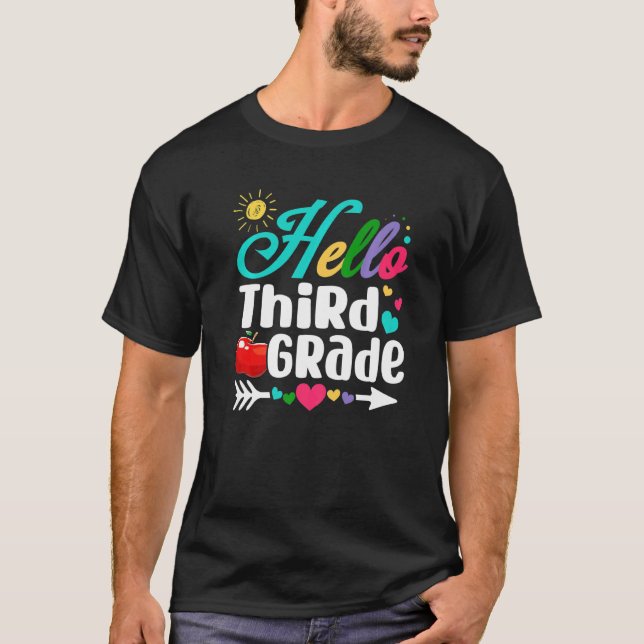 Spaß Hallo dritter Schultag T-Shirt (Vorderseite)