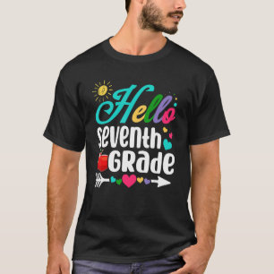 Spaß Hallo Siebte Klasse Erster Tag der Schule Stu T-Shirt