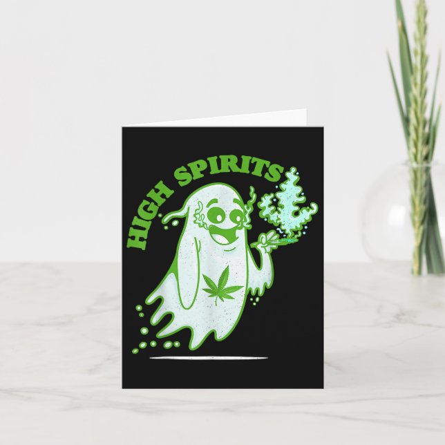 Spaß Halloween Ghost Design Weed Smokers Karte (Vorderseite)