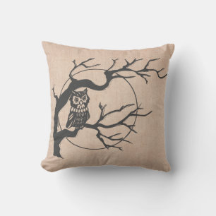 Spaß Halloween Trick oder Treat Owls Burlap Kissen