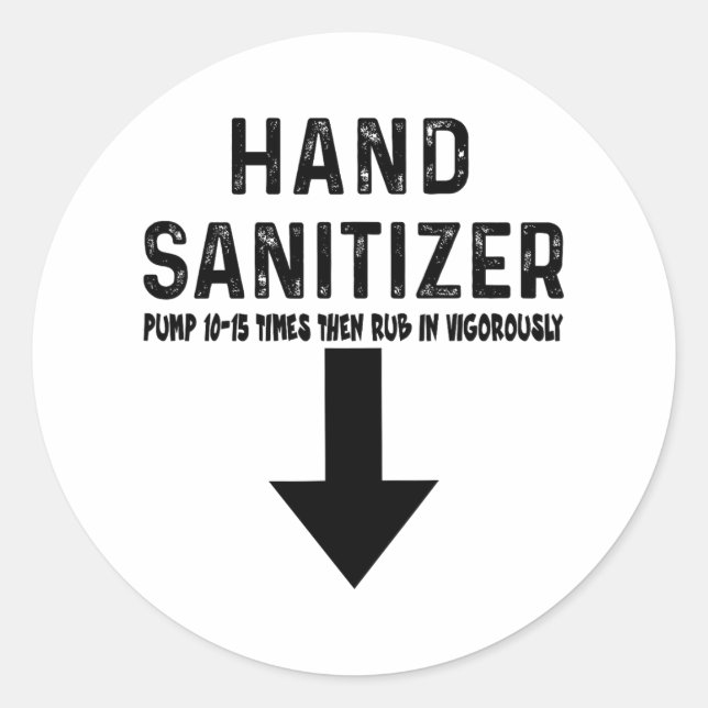 Spaß Hand Sanitizer Runder Aufkleber (Vorderseite)