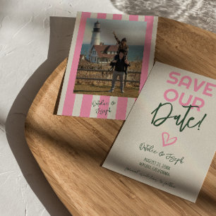 Spaß handgeschriebenes Whimsical Summer Foto Hochz Save The Date