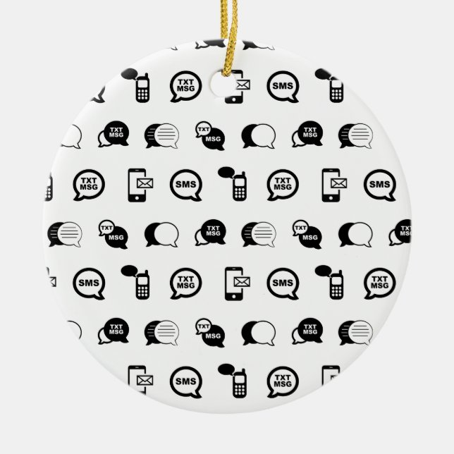 Spaß Handy SMS Messaging CUSTOM BG FARBE Keramik Ornament (Vorne)