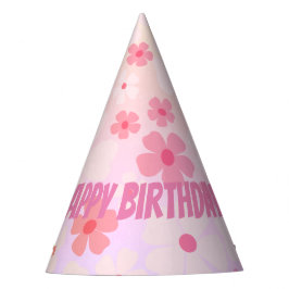 Spaß "Happy Birthday" Rosa Blume Power Partyhütchen