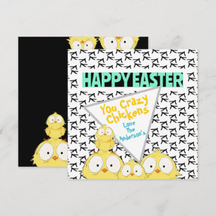 Spaß "Happy Oaster" Ihr verrückte Hühner   Feiertagskarte