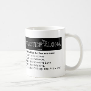 Spaß Hawaii, um Aloha Shaka (Hang locker) zu üben Kaffeetasse