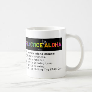Spaß Hawaii, um Aloha Shaka (Hang locker) zu üben Kaffeetasse