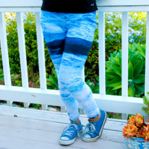 Spaß-hawaiisches Türkis-Blau-Ozean-Wellen-Foto Leggings