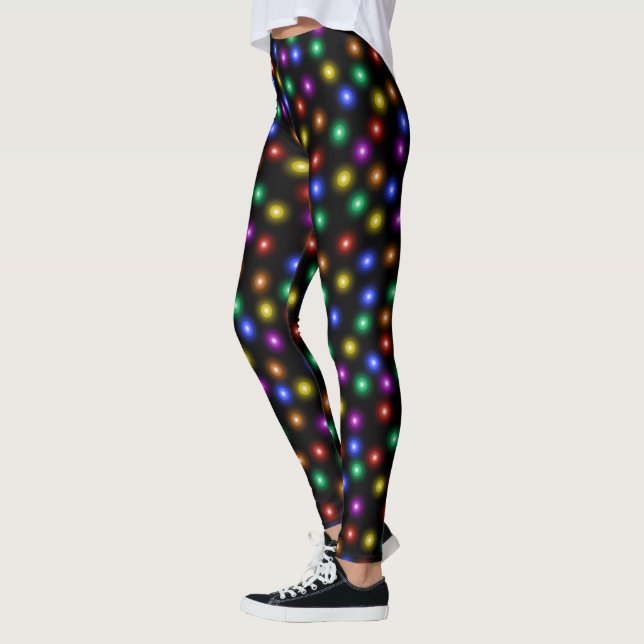 Spaß-helle festliche Weihnachtslicht-Illustration Leggings (Links)