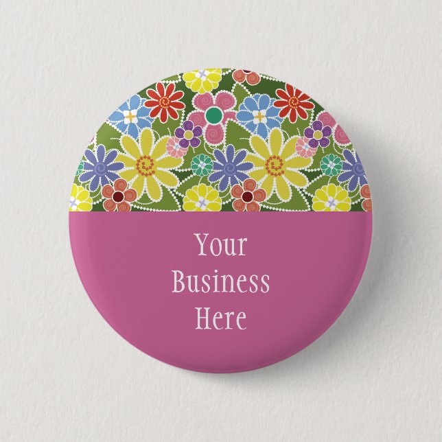 Spaß-heller mit Blumenknopf Button (Vorderseite)