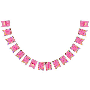 Spaß, heller rosa Kuchen-alles Gute zum Geburtstag Wimpelkette