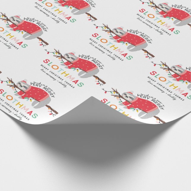 Spaß-helles Trägheitsweihnachten Geschenkpapier (Ecke)