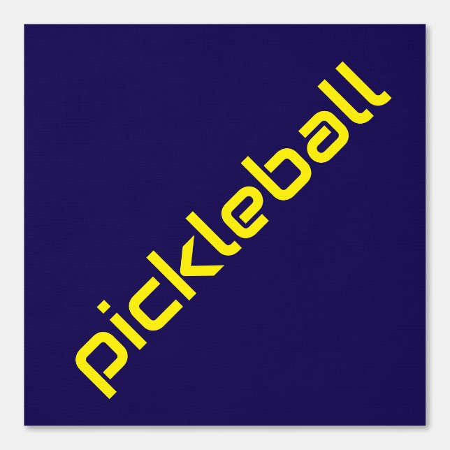 Spaß hellgelber Diagonal PICKLEBALL auf Navy Blue Tapete (Vorderseite)