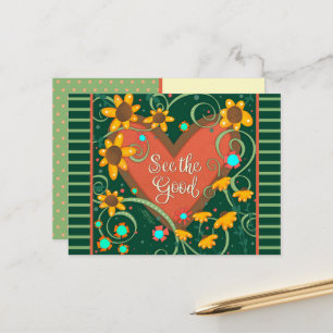 Spaß Herz sehen die gute Zitat-Inspiritivität Postkarte