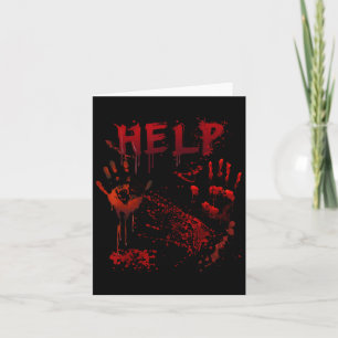Spaß Hilfe Bloody Handprint Halloween Kostüm Match Karte