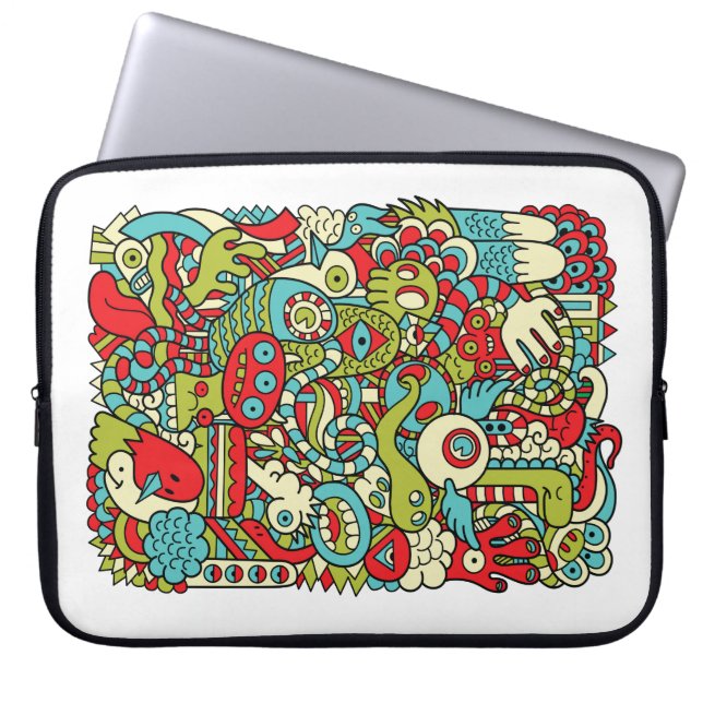 Spaß-Hipster-Gekritzel-Laptop-Hülse Laptopschutzhülle (Vorderseite)
