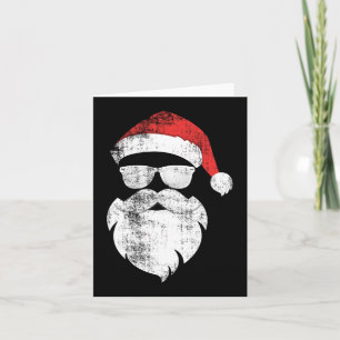 Spaß Hipster Santa Face mit Hutbart und Brille Karte
