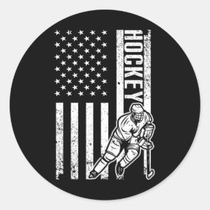 Spaß Hockey-Design für Herren Hockey-Spieler-Sphär Runder Aufkleber