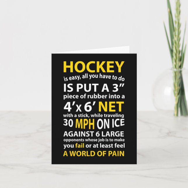 Spaß Hockey-Quote Hockey ist ein einfaches Geschen Karte (Vorderseite)