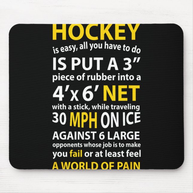 Spaß Hockey-Quote Hockey ist ein einfaches Geschen Mousepad (Vorne)