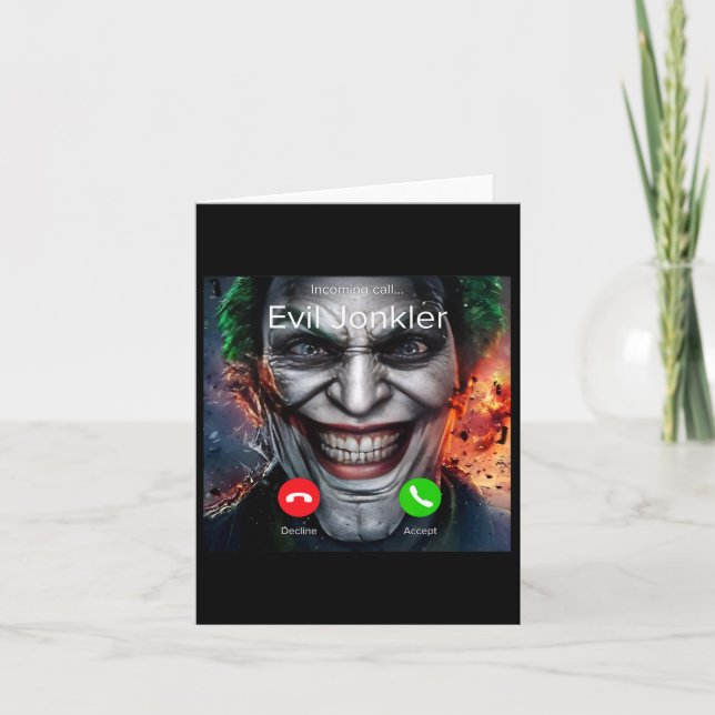 Spaß Horror Anruf von Evil Jonkler Hallo Karte (Vorderseite)