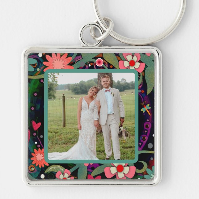 Spaß Hübsche Blütendrachenfliege Foto Inspirivity Schlüsselanhänger (Vorne)