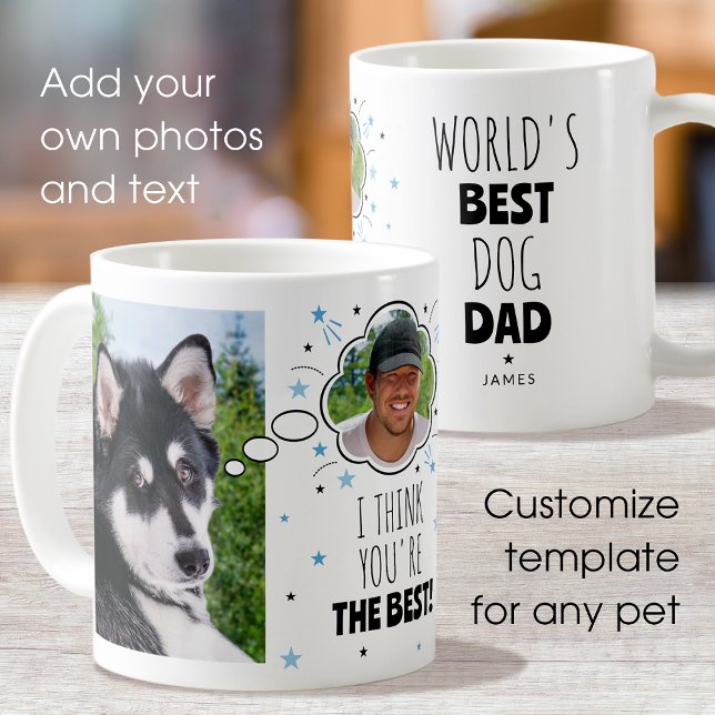 Spaß Hund Vater dachte, Blase Custom Foto Kaffeetasse (Von Creator hochgeladen)
