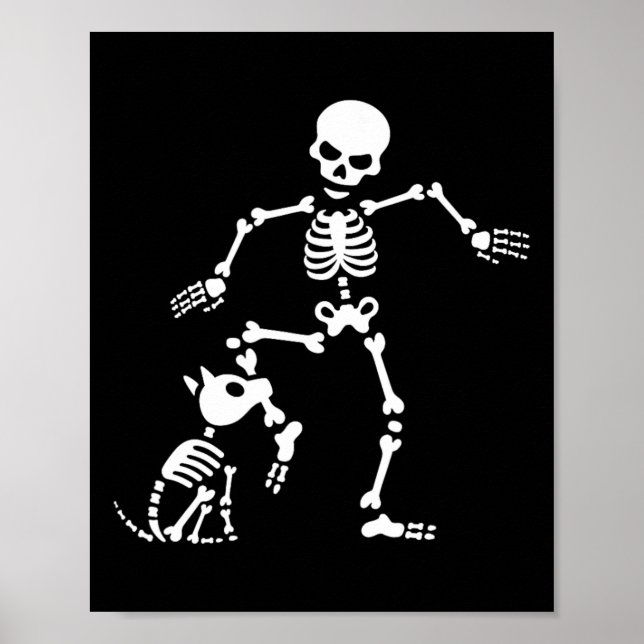 Spaß Hund wie Knochen Kostüm Halloween Poster (Vorne)